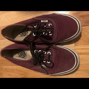 Burgundy Vans Size 7.5 with brown laces!